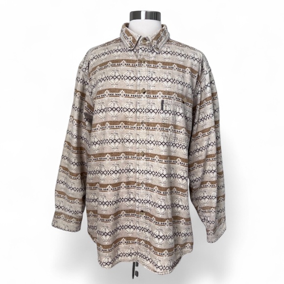 Woolrich Men's Button-Down Flannel Shaleaztec Aztec Southwestern Shirt L - Picture 1 of 15